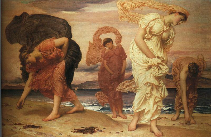 Lord Frederic Leighton Greek Girls Picking Up Pebbles by the Sea china oil painting image